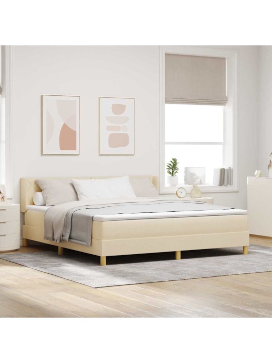 Gulta ar atsperēm ar matraci krēmkrāsa 180 x 200 cm audums