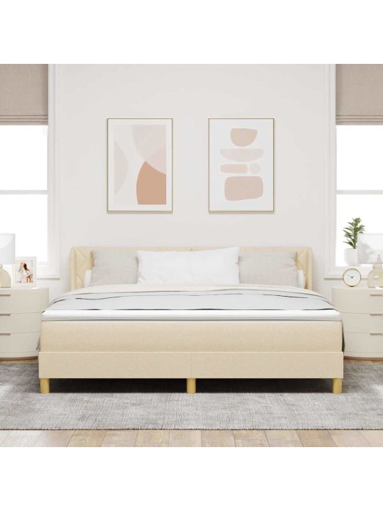 Gulta ar atsperēm ar matraci krēmkrāsa 180 x 200 cm audums
