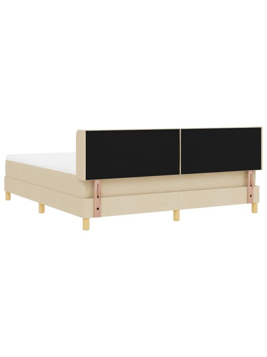 Gulta ar atsperēm ar matraci krēmkrāsa 180 x 200 cm audums