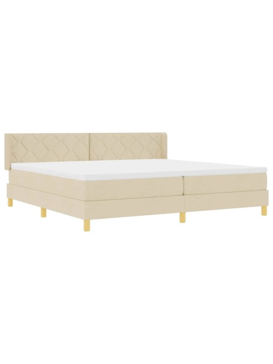 Gulta ar atsperēm ar matraci krēmkrāsa 200 x 200 cm audums