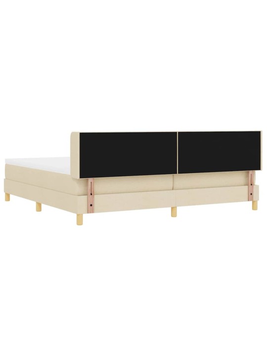 Gulta ar atsperēm ar matraci krēmkrāsa 200 x 200 cm audums