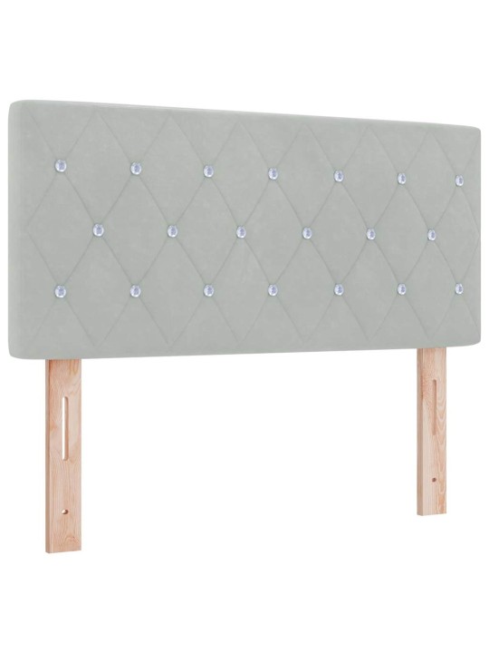 Gultas rāmis ar matraci melnā krāsā 100x200 cm samts ar matraci