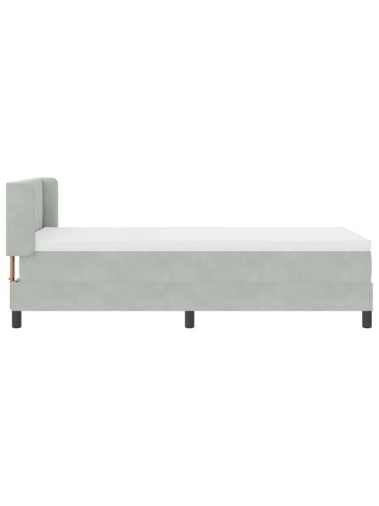 Gultas rāmis ar matraci melnā krāsā 100x200 cm samts ar matraci