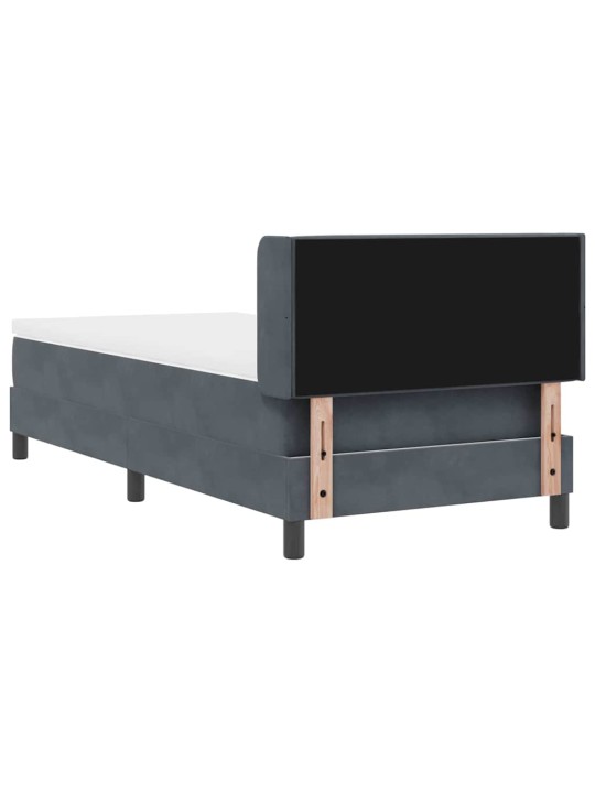 Gultas rāmis ar matraci melnā krāsā 100x200 cm samts ar matraci