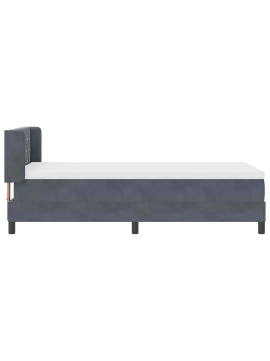 Gultas rāmis ar matraci melnā krāsā 100x200 cm samts ar matraci