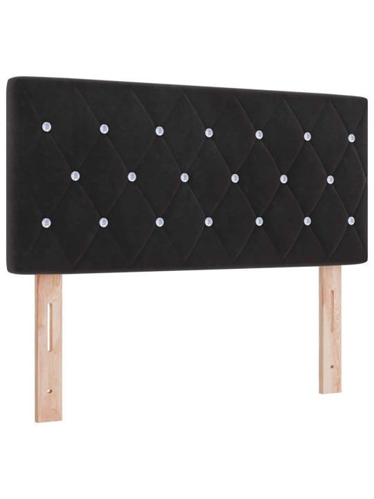 Gultas rāmis ar matraci melnā krāsā 100x200 cm samts melna