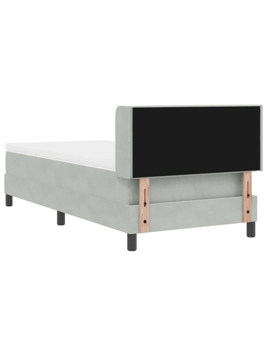 Gultas rāmis ar matraci melnā krāsā 100x200 cm samts ar matraci