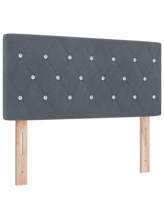 Gultas rāmis ar matraci melnā krāsā 100x200 cm samts ar matraci