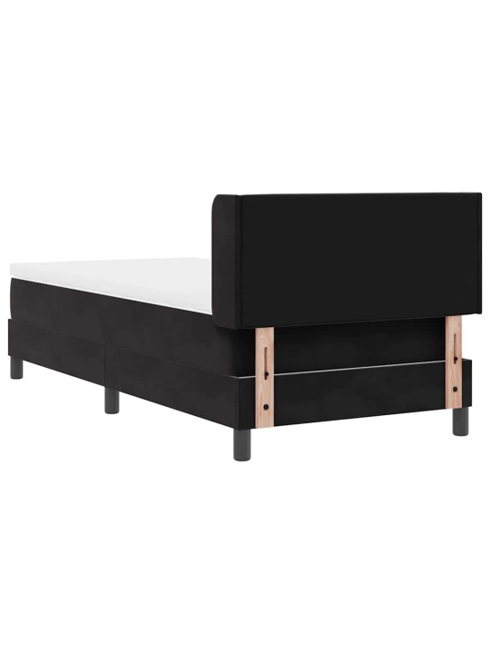 Gultas rāmis ar matraci melnā krāsā 100x200 cm samts melna