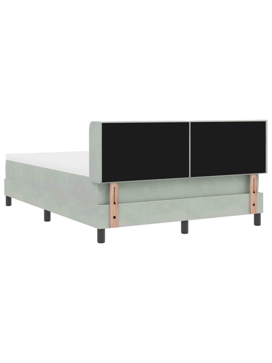 Gultas rāmis ar matraci melnā krāsā 100x200 cm samts ar matraci