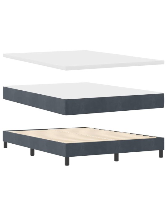 Gultas rāmis ar matraci melnā krāsā 100x200 cm samts ar matraci