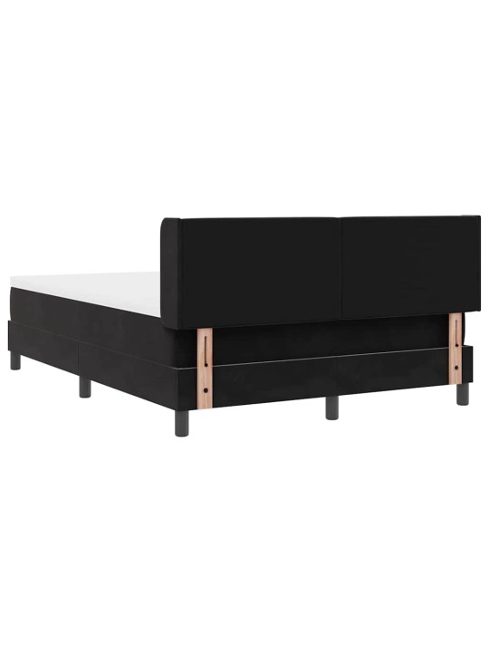 Gultas rāmis ar matraci melnā krāsā 100x200 cm samts melna