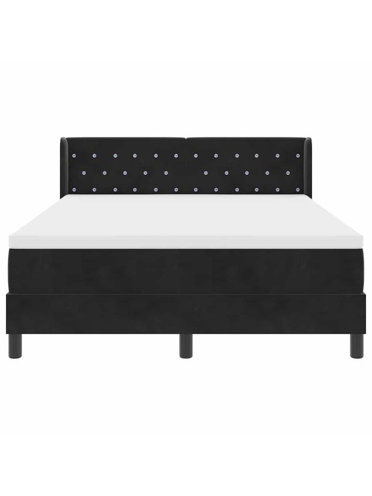 Gultas rāmis ar matraci melnā krāsā 100x200 cm samts melna