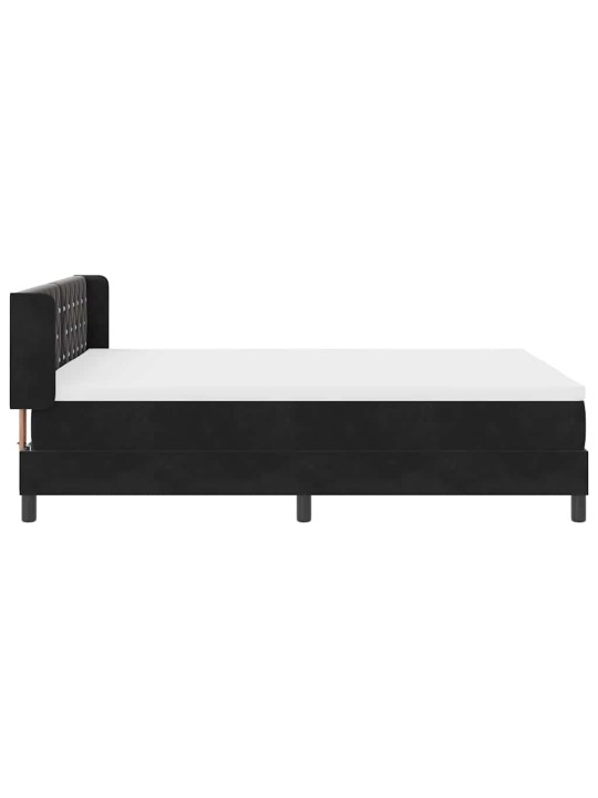 Gultas rāmis ar matraci melnā krāsā 100x200 cm samts melna