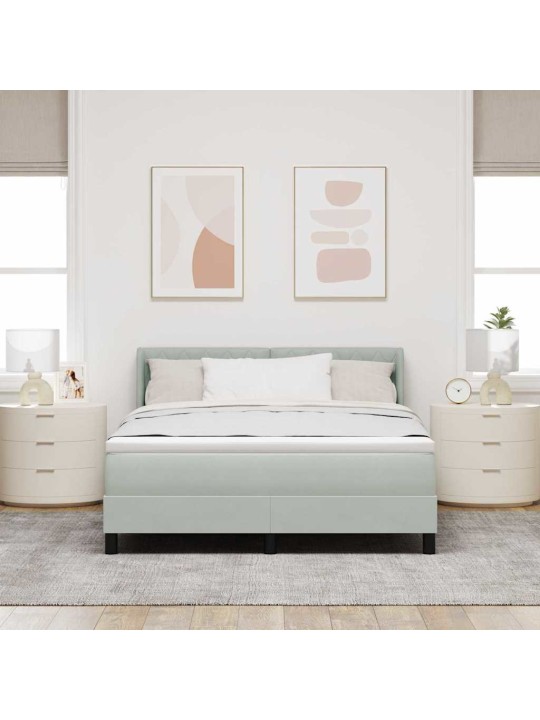 Gultas rāmis ar matraci melnā krāsā 100x200 cm samts ar matraci