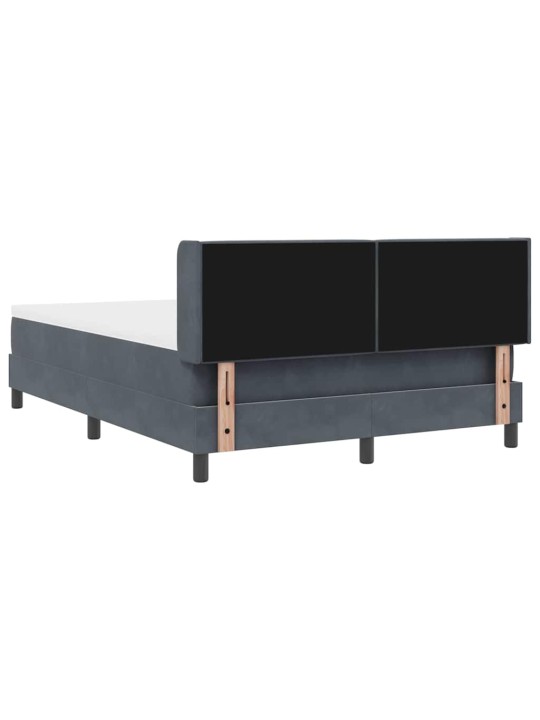 Gultas rāmis ar matraci melnā krāsā 100x200 cm samts ar matraci