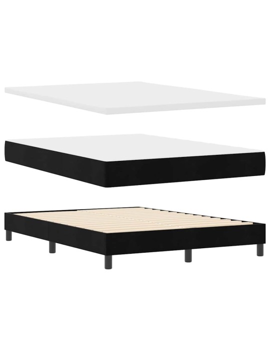 Gultas rāmis ar matraci melnā krāsā 100x200 cm samts melna