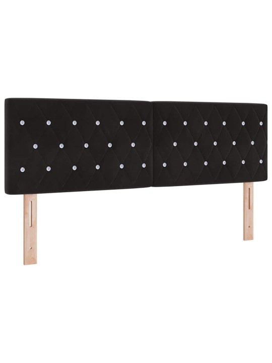 Gultas rāmis ar matraci melnā krāsā 100x200 cm samts melna