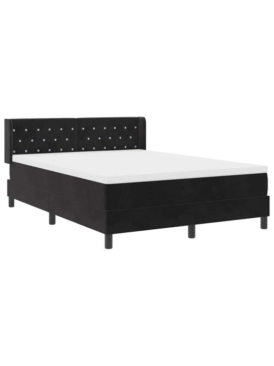 Gultas rāmis ar matraci melnā krāsā 100x200 cm samts melna