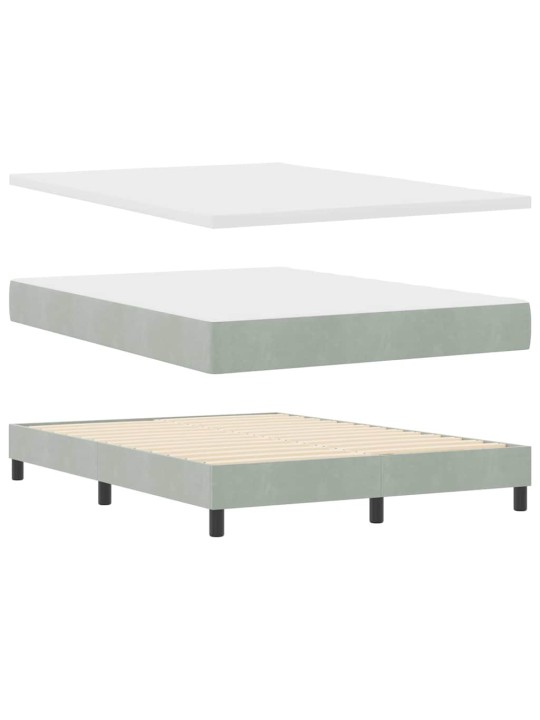 Gultas rāmis ar matraci melnā krāsā 100x200 cm samts ar matraci