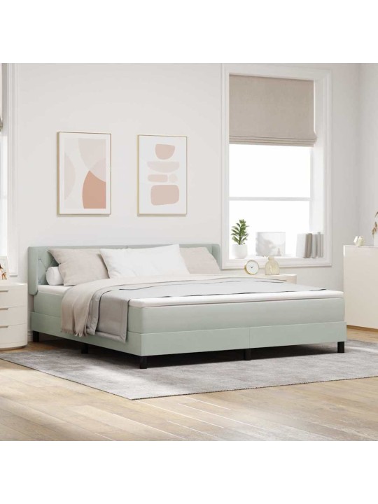 Gultas rāmis ar matraci melnā krāsā 100x200 cm samts ar matraci