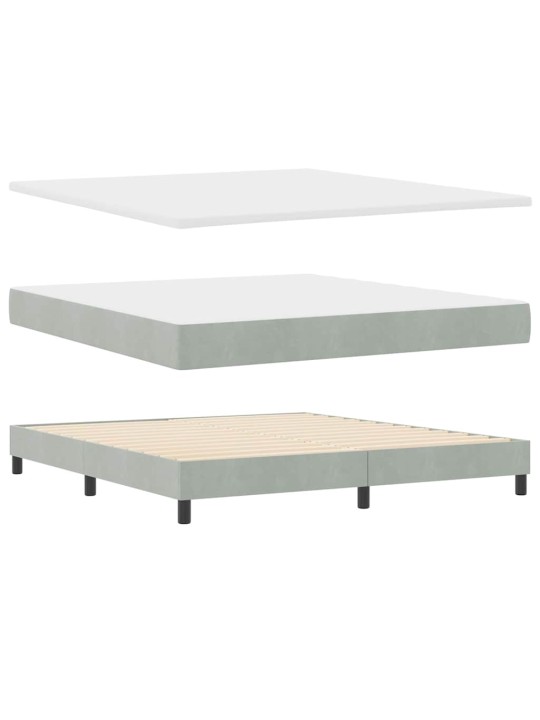 Gultas rāmis ar matraci melnā krāsā 100x200 cm samts ar matraci