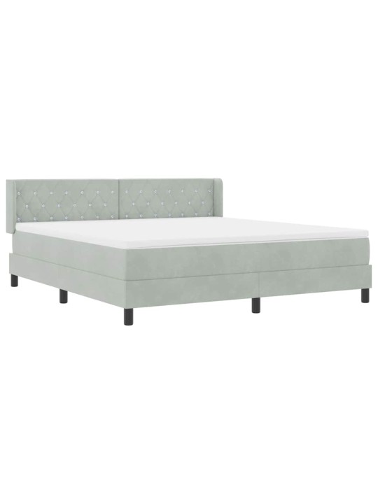 Gultas rāmis ar matraci melnā krāsā 100x200 cm samts ar matraci