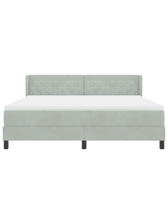 Gultas rāmis ar matraci melnā krāsā 100x200 cm samts ar matraci