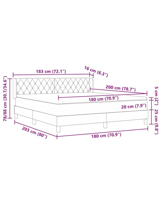 Gultas rāmis ar matraci melnā krāsā 100x200 cm samts ar matraci