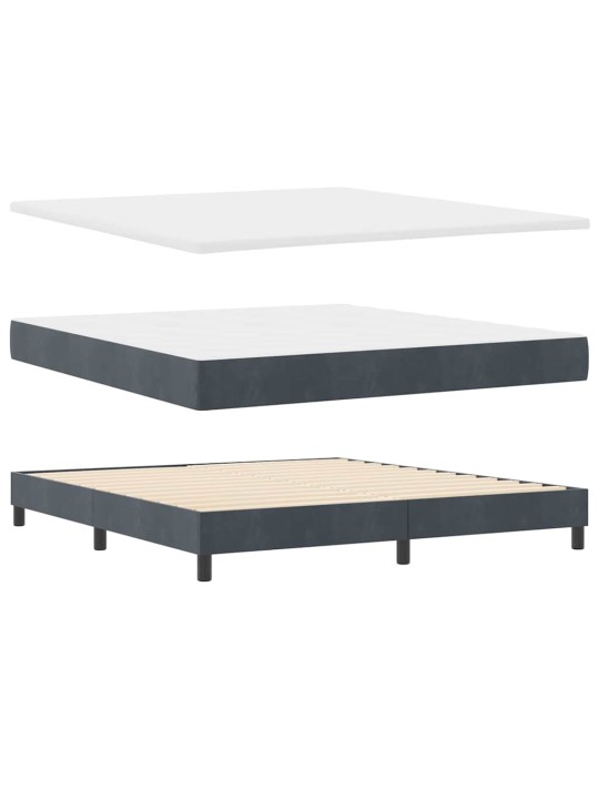 Gultas rāmis ar matraci melnā krāsā 100x200 cm samts ar matraci
