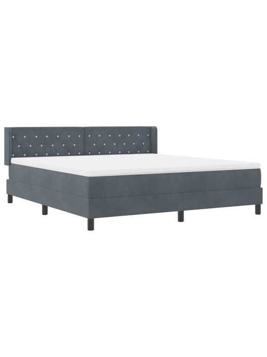 Gultas rāmis ar matraci melnā krāsā 100x200 cm samts ar matraci