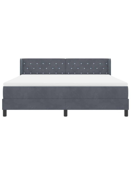 Gultas rāmis ar matraci melnā krāsā 100x200 cm samts ar matraci