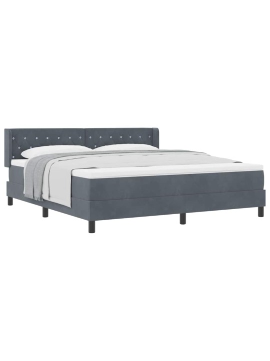 Gultas rāmis ar matraci melnā krāsā 100x200 cm samts ar matraci