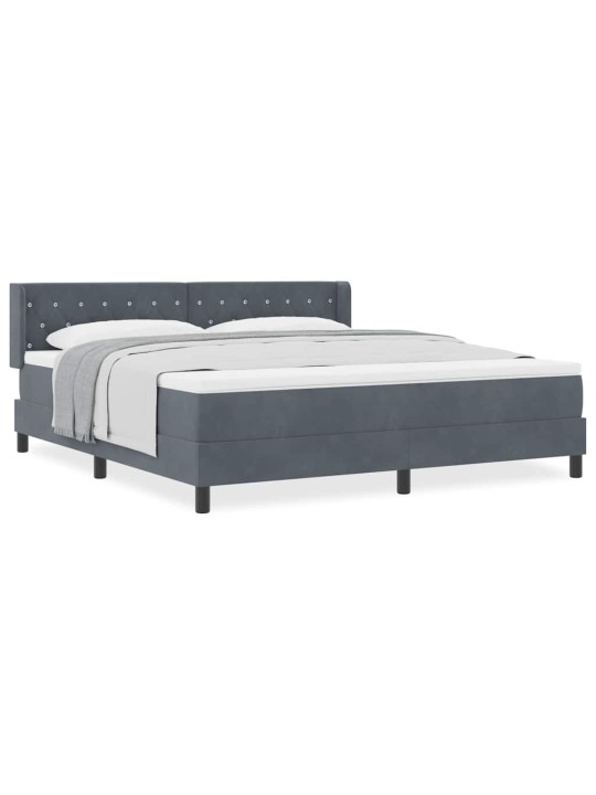 Gultas rāmis ar matraci melnā krāsā 100x200 cm samts ar matraci