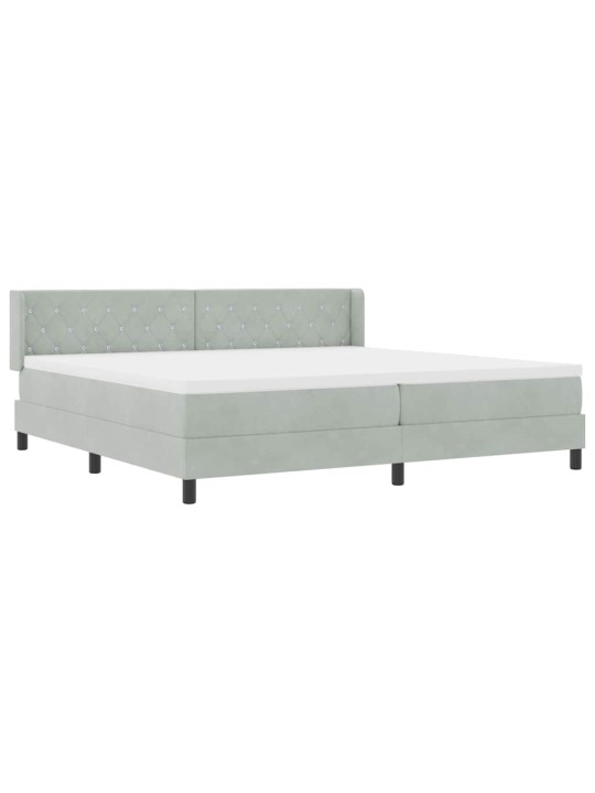 Gultas rāmis ar matraci melnā krāsā 100x200 cm samts ar matraci