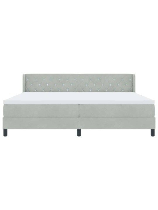 Gultas rāmis ar matraci melnā krāsā 100x200 cm samts ar matraci