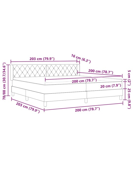 Gultas rāmis ar matraci melnā krāsā 100x200 cm samts ar matraci