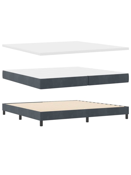 Gultas rāmis ar matraci melnā krāsā 100x200 cm samts ar matraci