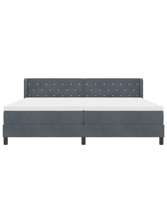 Gultas rāmis ar matraci melnā krāsā 100x200 cm samts ar matraci