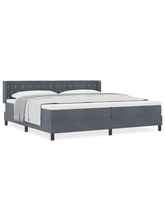 Gultas rāmis ar matraci melnā krāsā 100x200 cm samts ar matraci