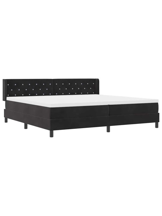 Gultas rāmis ar matraci melnā krāsā 100x200 cm samts melna