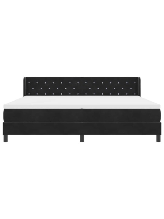 Gultas rāmis ar matraci melnā krāsā 100x200 cm samts melna