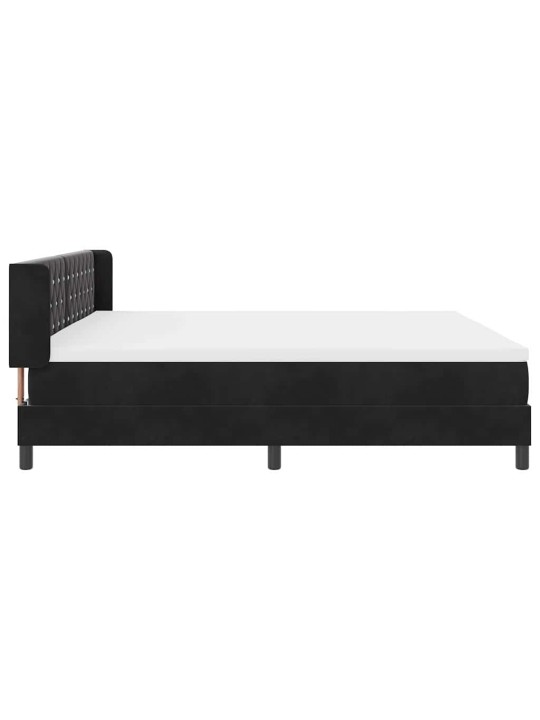 Gultas rāmis ar matraci melnā krāsā 100x200 cm samts melna