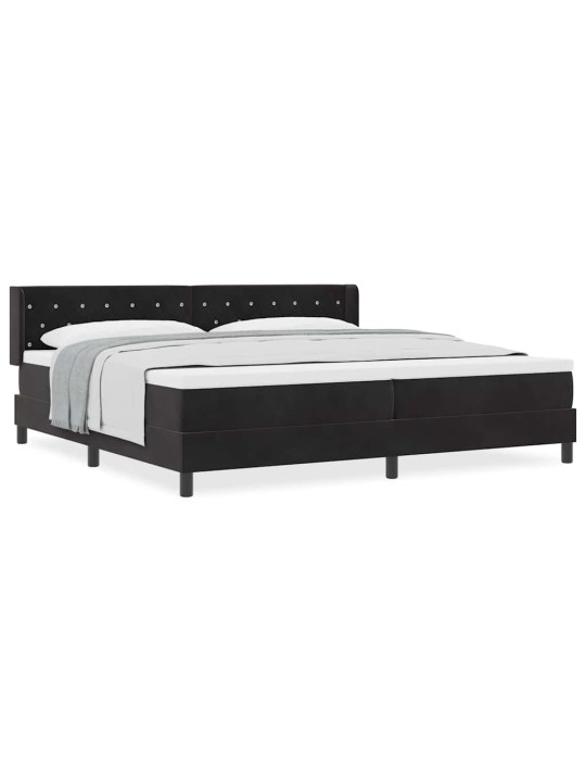 Gultas rāmis ar matraci melnā krāsā 100x200 cm samts melna