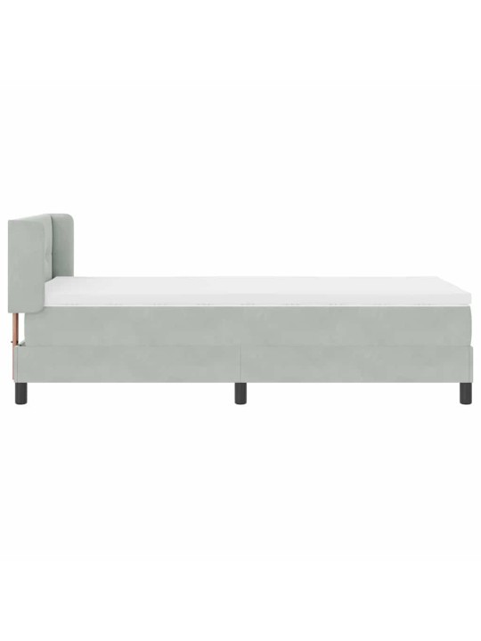 Gultas rāmis ar matraci melnā krāsā 100x200 cm samts ar matraci