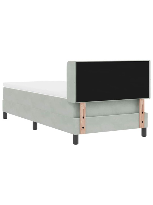 Gultas rāmis ar matraci melnā krāsā 100x200 cm samts ar matraci