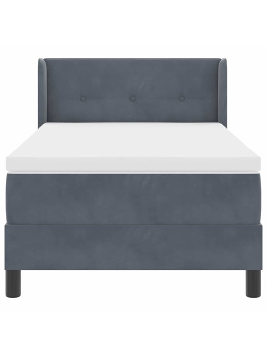 Gultas rāmis ar matraci melnā krāsā 100x200 cm samts ar matraci