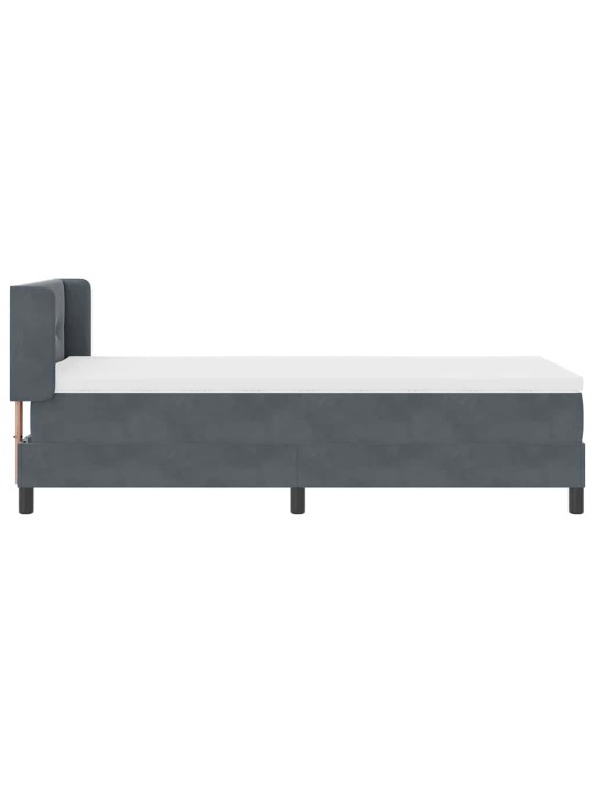 Gultas rāmis ar matraci melnā krāsā 100x200 cm samts ar matraci
