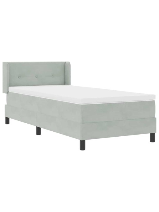 Gultas rāmis ar matraci melnā krāsā 100x200 cm samts ar matraci