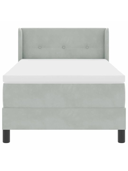 Gultas rāmis ar matraci melnā krāsā 100x200 cm samts ar matraci